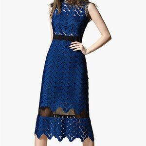 Elegant Blue Sleeveless Dress